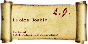 Lukács Joakim névjegykártya